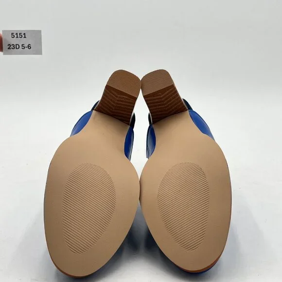 FOWT High Chunky Stacked Heels Mules for Women Closed Pointed Toe Slingback Pump - Picture 7 of 8